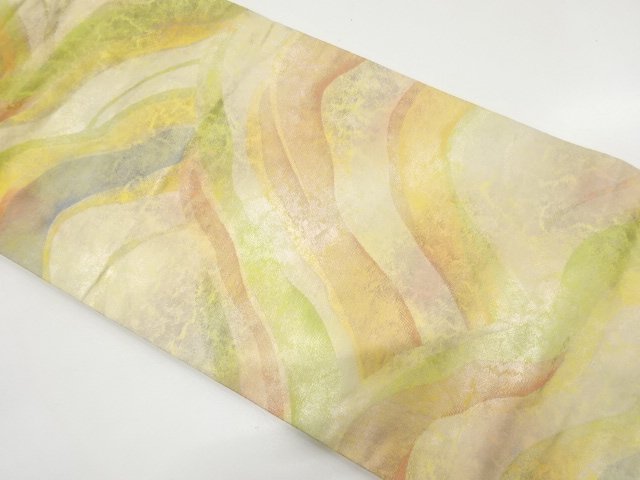 JAPANESE KIMONO / HIKIHAKU MOUNTAIN RANGE PATTERN WEAVE NAGOYA OBI